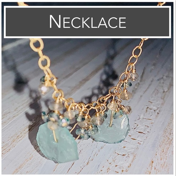 14K GF Sea Glass & Labradorite Necklace (14K Gold-Filled) - Picture 7 of 16